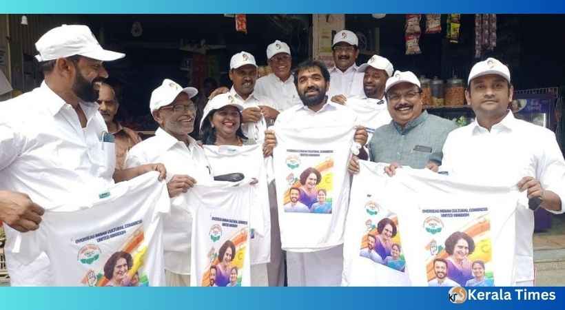 ഉപതെരഞ്ഞെടുപ്പ്‌ പ്രചരണത്തിന് ഓ ഐ സി സി (യു കെ) പുറത്തിറക്കിയ ടി ഷർട്ടുകളും ക്യാപ്പുകളും പ്രകാശനം ചെയ്തു.