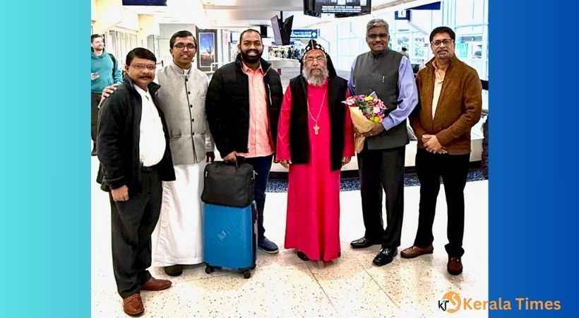 നോർത്ത് അമേരിക്ക ഭദ്രാസന  ഭദ്രാസനാധിപൻ ഡോ. എബ്രഹാം മാർ പൗലോസ് തിരുമേനിക്കു ഡാളസ് വിമാനത്താവളത്തിൽ ഊഷ്മള സ്വീകരണം.