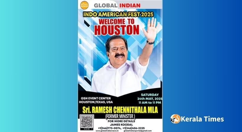 ഹൂസ്റ്റണിൽ ഇന്ത്യാ അമേരിക്കൻ ഫെസ്റ്റ് 2025; മുഖ്യാതിഥിയായി രമേശ് ചെന്നിത്തല