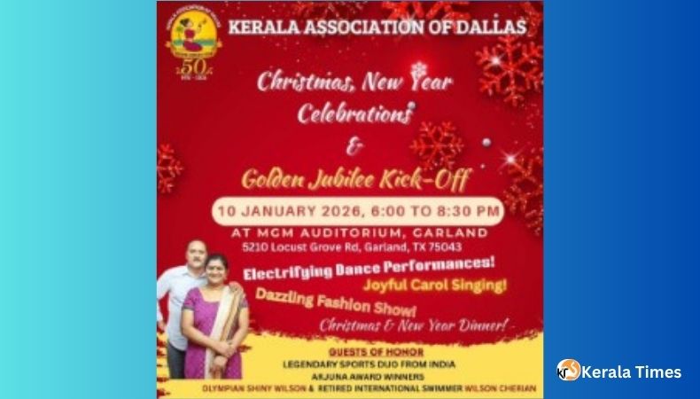 ഡാലസ് കേരള അസോസിയേഷൻ സുവർണ്ണ ജൂബിലി- ക്രിസ്മസ്-പുതുവത്സര ആഘോഷങ്ങൾ ജനുവരി 10-ന്