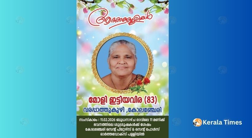 മോളി ഇട്ടിയവിര (83) അന്തരിച്ചു