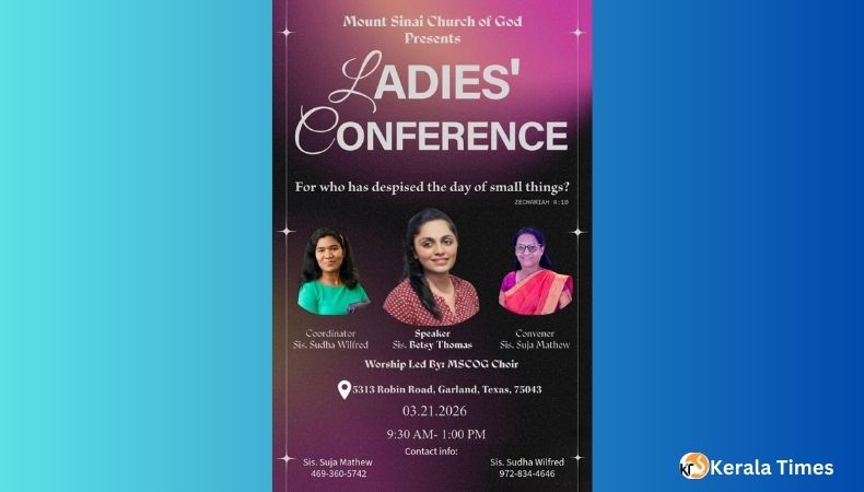 ഗാർലൻഡിൽ വനിതാ സമ്മേളനം മാർച്ച് 21-ന്, മുഖ്യപ്രഭാഷക ബെറ്റ്സി തോമസ്.